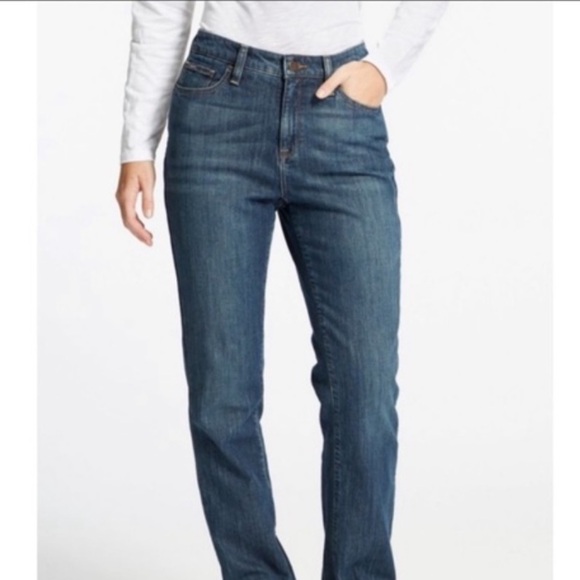 L.L. Bean Original Fit Relaxed Fleece Lined Jean in Blue Size 18 Tall - Picture 1 of 7